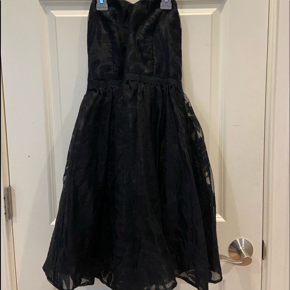Black flower printed dress